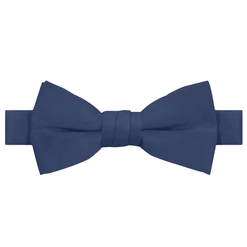 Jacob Alexander Boy's Kids Pretied Banded Adjustable Solid Color Bowtie - Steel Blue - Image 1